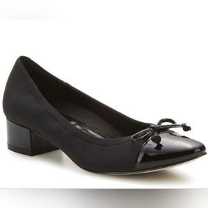 Walking Cradles Womens Hollis Black Block Heel Slip On Pumps Size 9.5 WW